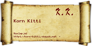 Korn Kitti névjegykártya